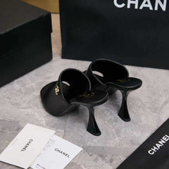 Open-toe high-heeled mules