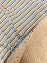 Striped short-sleeved polo shirt