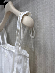 Off-white lace-trimmed vacation-style camisole
