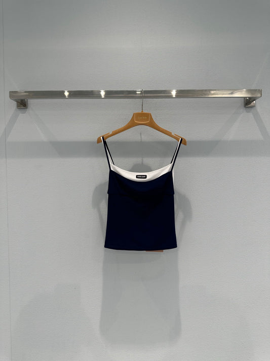 Color-blocked camisole with a layered look