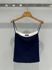 Color-blocked camisole with a layered look