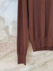 Brown Knitted Polo Sweater