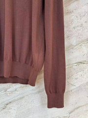 Brown Knitted Polo Sweater