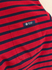 Long-Sleeve T-Shirt with Burgundy Stripes