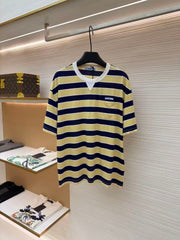 Striped Short-Sleeve Shirt with Patch Pocket