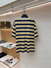 Striped Short-Sleeve Shirt with Patch Pocket