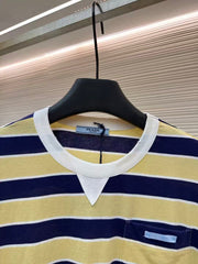 Striped Short-Sleeve Shirt with Patch Pocket