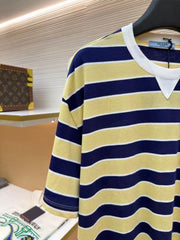 Striped Short-Sleeve Shirt with Patch Pocket