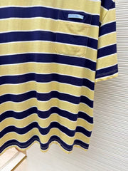 Striped Short-Sleeve Shirt with Patch Pocket