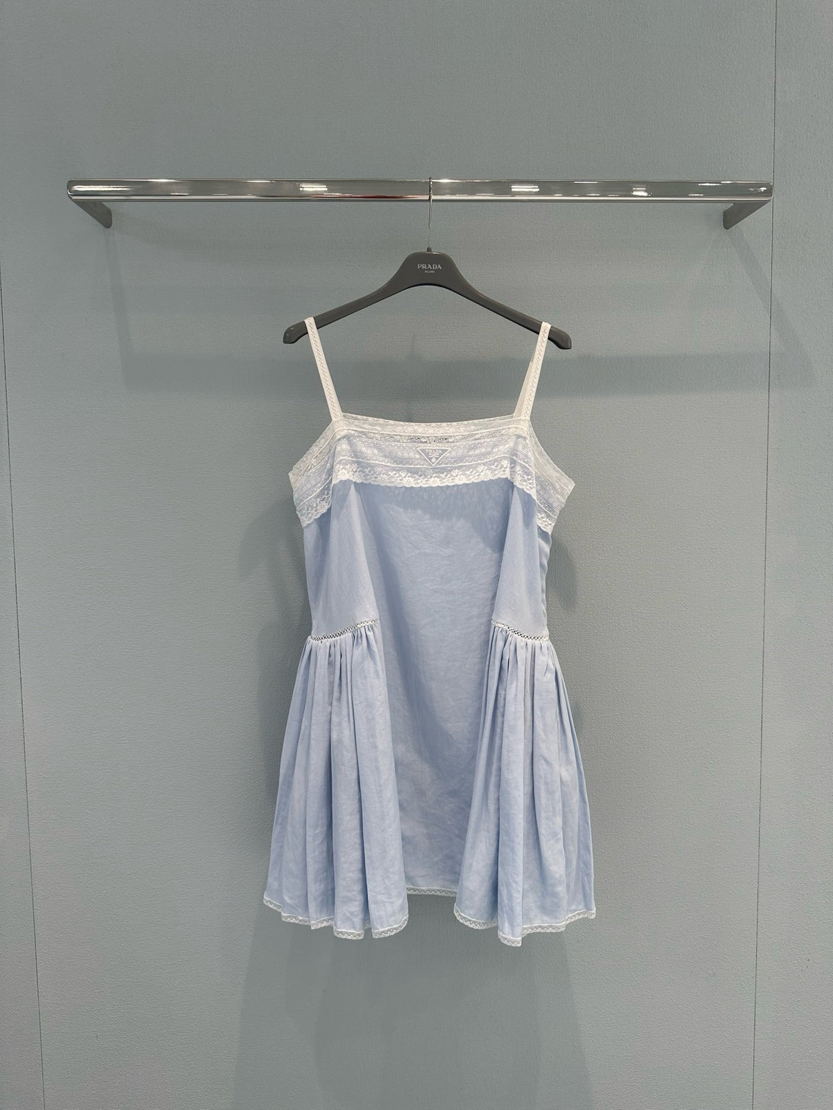 Linen Lace-Trim Cami Dress