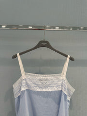 Linen Lace-Trim Cami Dress