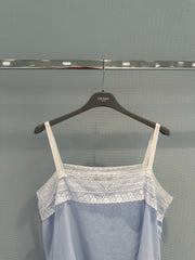 Linen Lace-Trim Cami Dress