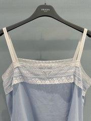 Linen Lace-Trim Cami Dress