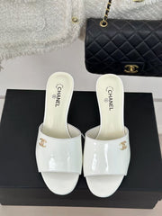 Open-toe high-heeled mules