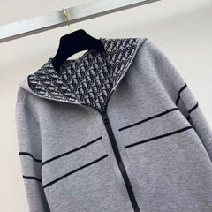 Reversible Cashmere Knit Hooded Jacket