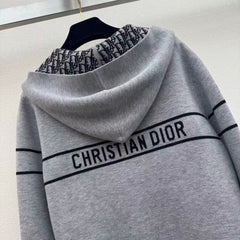 Reversible Cashmere Knit Hooded Jacket