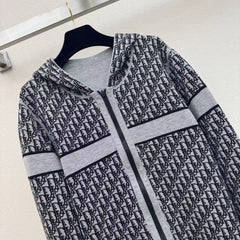 Reversible Cashmere Knit Hooded Jacket