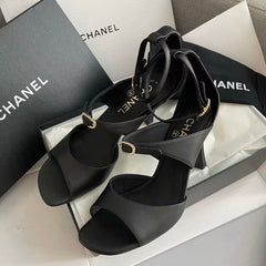 Rhinestone Buckle Strappy High Heels