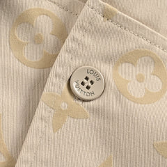 Flocked presbyopic patchwork shirt jacket