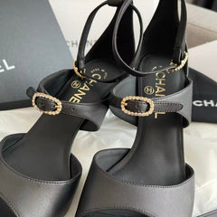 Rhinestone Buckle Strappy High Heels