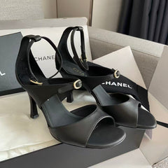 Rhinestone Buckle Strappy High Heels