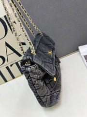 Dark gray denim bag