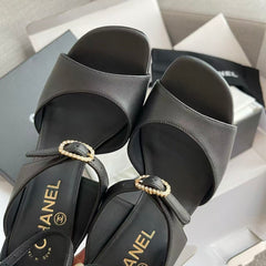 Rhinestone Buckle Strappy High Heels