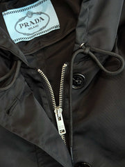Hooded Loose Drawstring Classic Nylon Casual Rain jacket