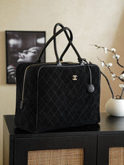 Suede Boston Bag