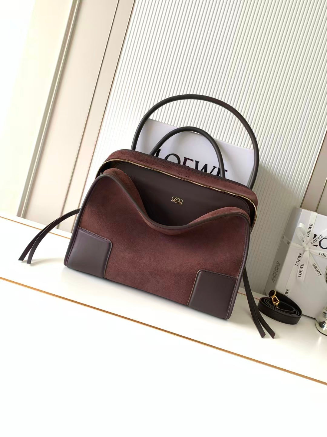 Large Suede "Chocolate Toast" Bag